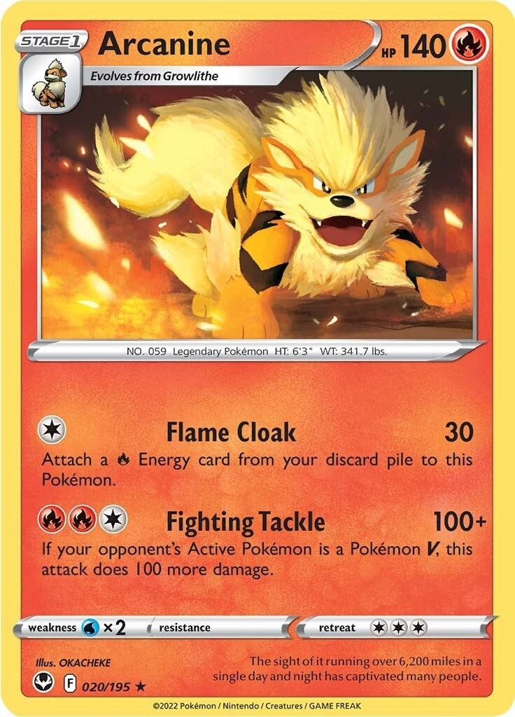 Image for Arcanine (020/195) (SWSH12: Silver Tempest) (SWSH12) - Pokemon