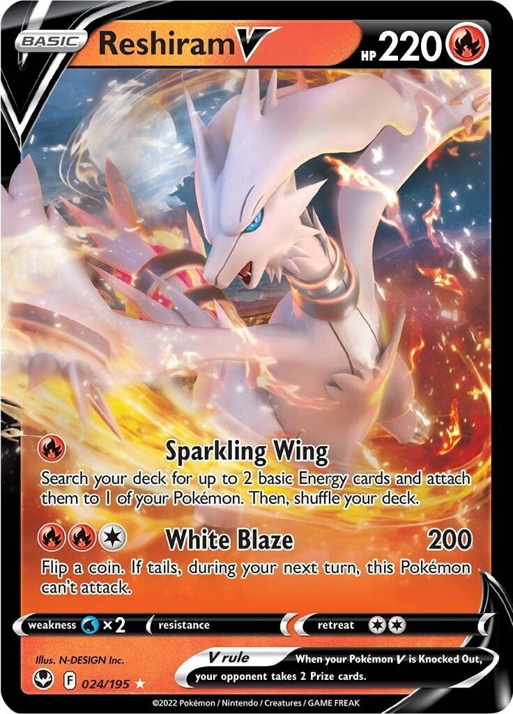 Image for Reshiram V (024/195) (SWSH12: Silver Tempest) (SWSH12) - Pokemon