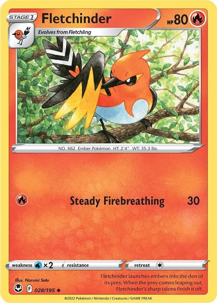 Image for Fletchinder (028/195) (SWSH12: Silver Tempest) (SWSH12) - Pokemon
