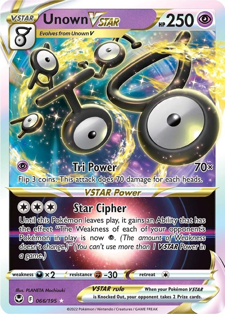 Unown VSTAR (066/195) (SWSH12: Silver Tempest)