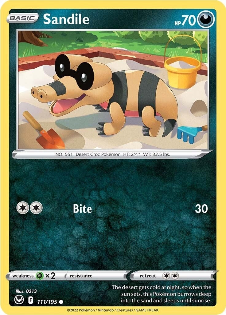 Image for Sandile (111/195) (SWSH12: Silver Tempest) (SWSH12) - Pokemon