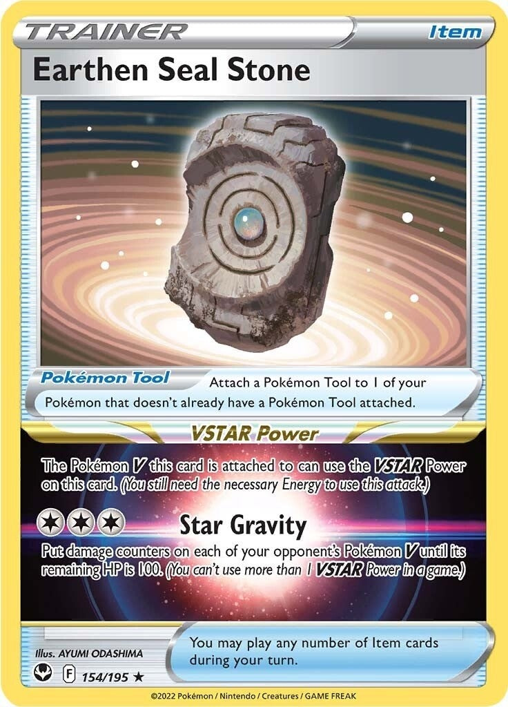 Image for Earthen Seal Stone (154/195) (SWSH12: Silver Tempest) (SWSH12) - Pokemon