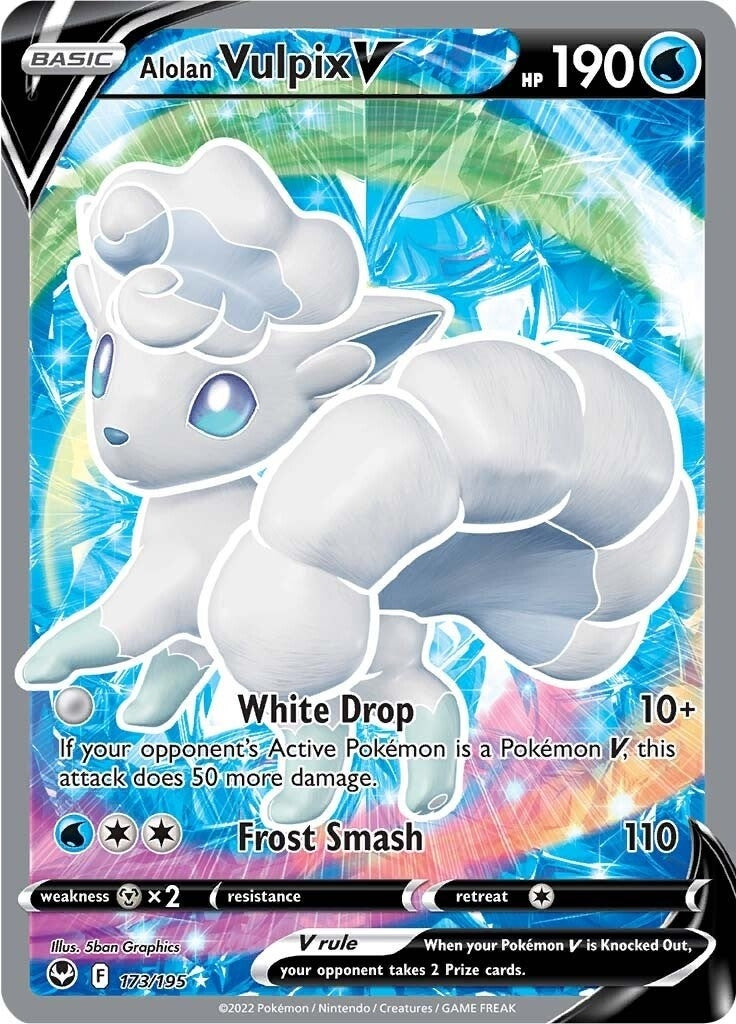 Alolan Vulpix V (Full Art) (173/195) (SWSH12: Silver Tempest) - PokeBox USA
