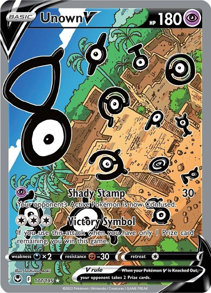 Unown V (Alternate Full Art) (177/195) (SWSH12: Silver Tempest)