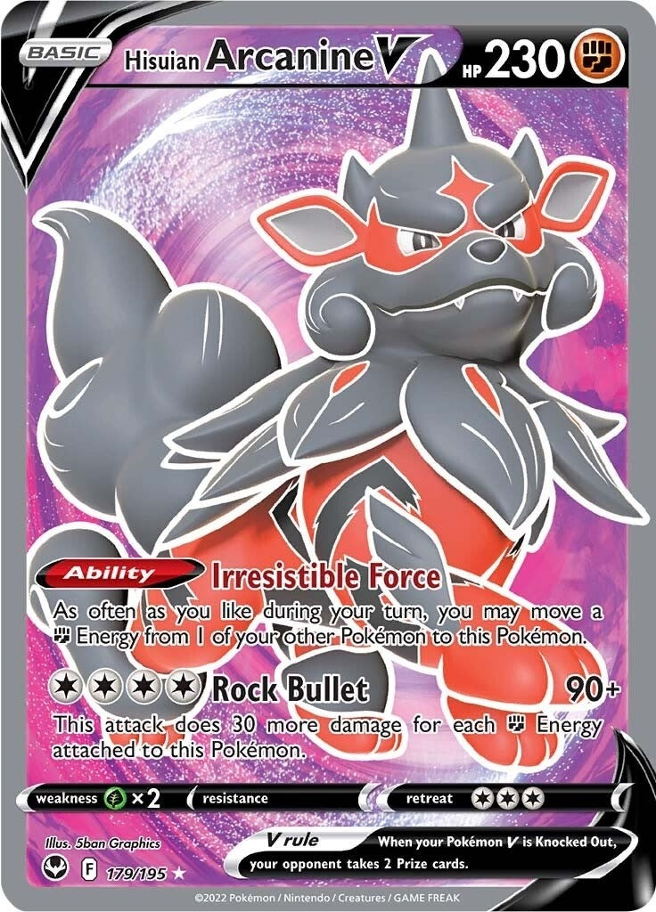Image for Hisuian Arcanine V (Full Art) (179/195) (SWSH12: Silver Tempest) (SWSH12) - Pokemon