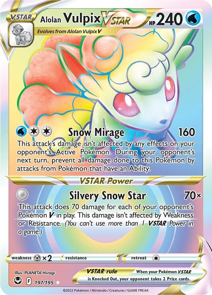 Image for Alolan Vulpix VSTAR (Secret) (197/195) (SWSH12: Silver Tempest) (SWSH12) - Pokemon