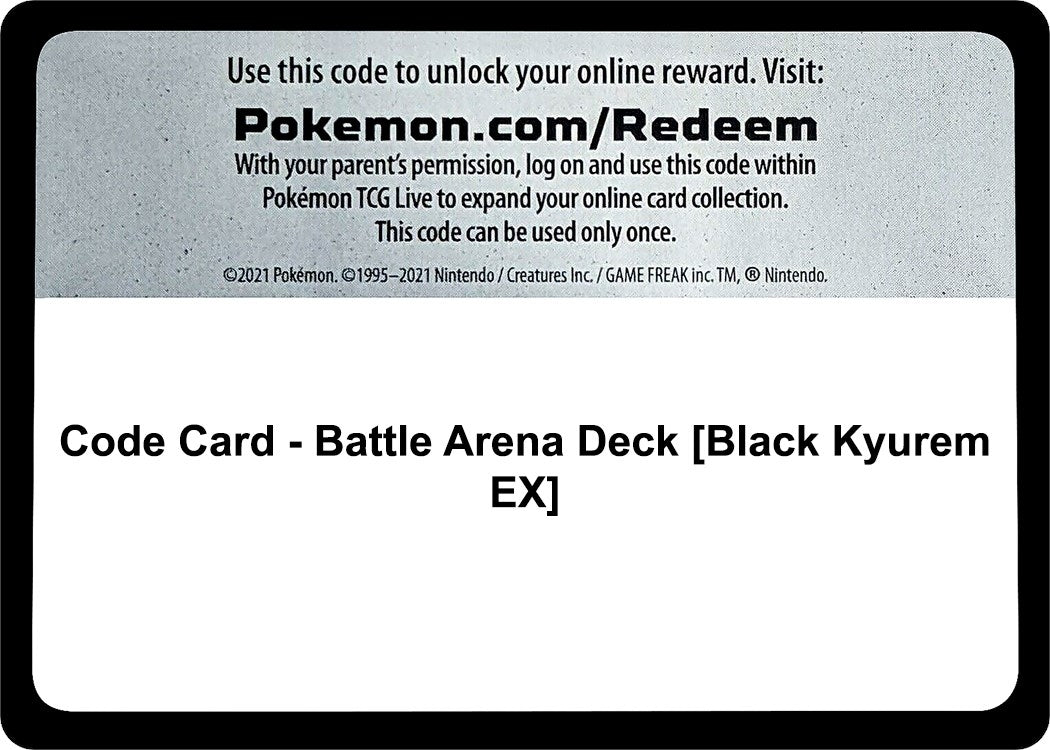 Image for Code Card - Battle Arena Deck [Black Kyurem EX] (SM - Guardians Rising) (SM02) - Pokemon