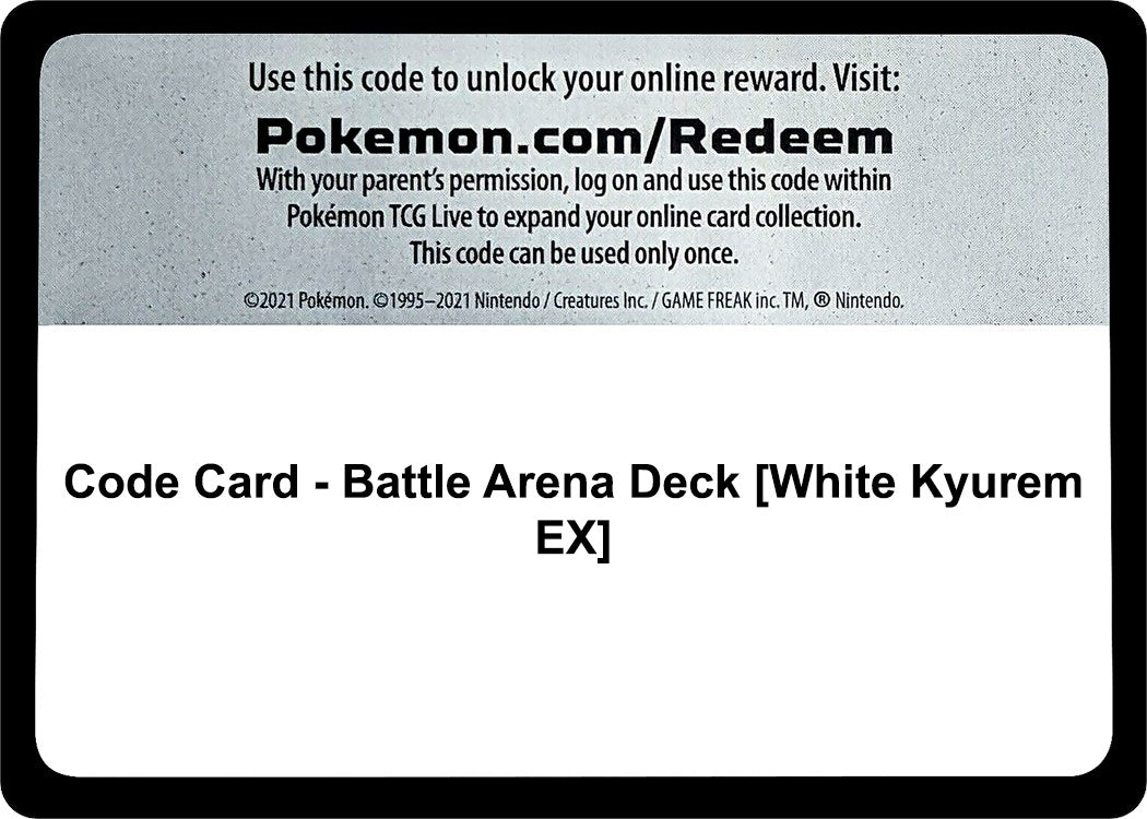 Image for Code Card - Battle Arena Deck [White Kyurem EX] (SM - Guardians Rising) (SM02) - Pokemon