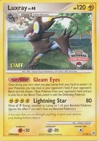 Image for Luxray - 7/130 (National Championships) [Staff] (007/130) (League & Championship Cards) (PR) - Pokemon