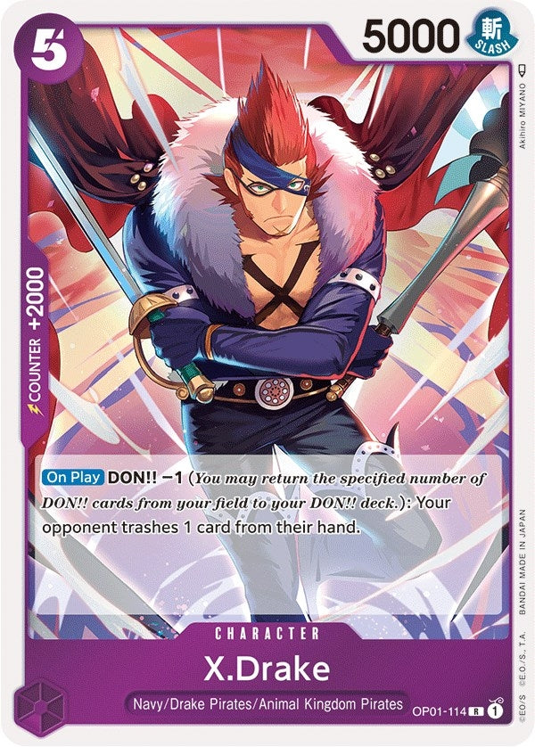 Image for X.Drake (114) (OP01-114) (Romance Dawn) (OP01) - One Piece Card Game