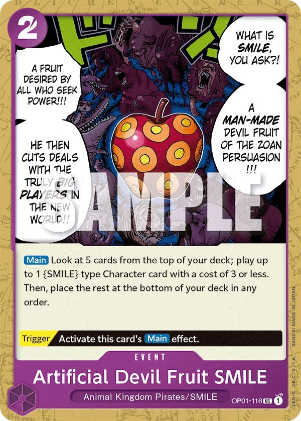 Image for Artificial Devil Fruit SMILE (OP01-116) (Romance Dawn) (OP01) - One Piece Card Game