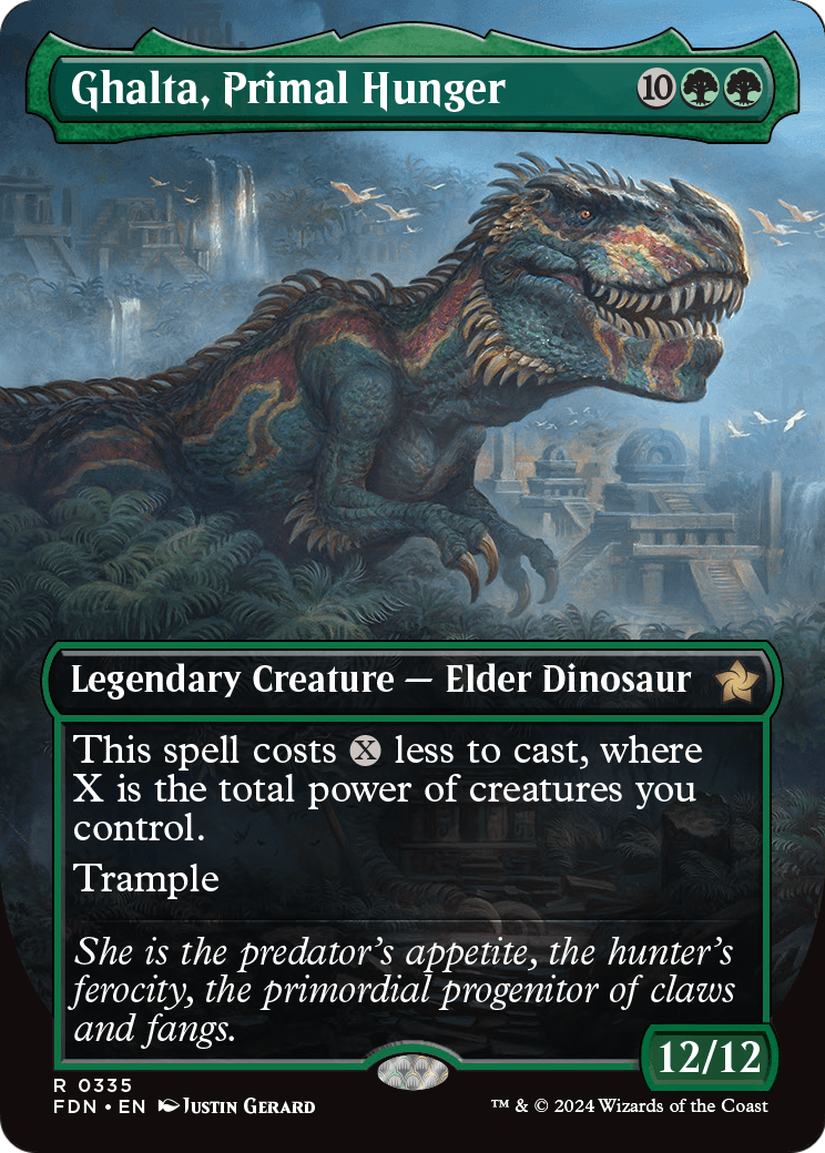 Ghalta, Primal Hunger (Borderless) (FDN-335) [Foundations] Foil