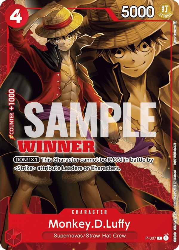 Image for Monkey.D.Luffy - P-007 (Winner Pack Vol. 1) (P-007) (One Piece Promotion Cards) (OP-PR) - One Piece Card Game