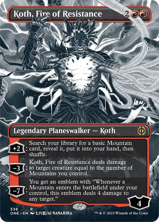 Koth, Fire of Resistance (Borderless) (338) (Phyrexia: All Will Be One)