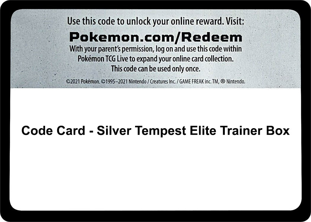 Image for Code Card - Silver Tempest Elite Trainer Box (SWSH12: Silver Tempest) (SWSH12) - Pokemon