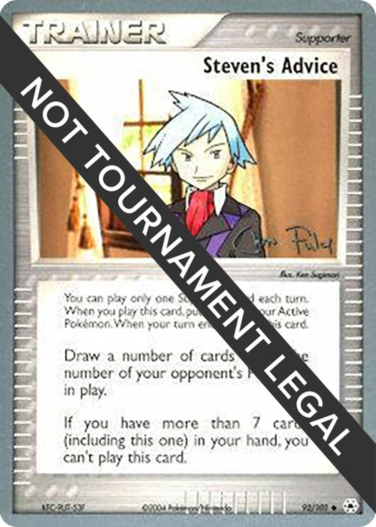 Image for Steven's Advice - 2004 (Chris Fulop) (92/101) (World Championship Decks) (WCD) - Pokemon