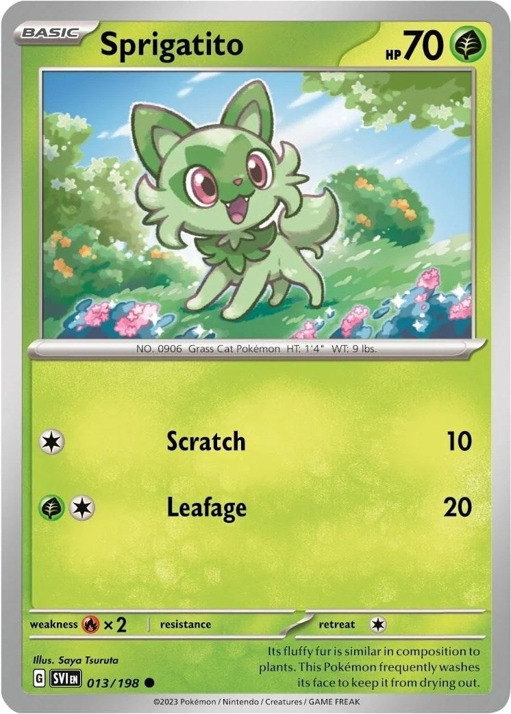 Image for Sprigatito - 013/198 (Mirage Holo) (013/198) (Miscellaneous Cards & Products) (MCAP) - Pokemon