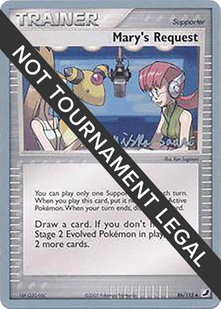 Image for Mary's Request - 2006 (Miska Saari) (86/115) (World Championship Decks) (WCD) - Pokemon
