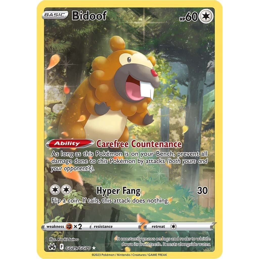 Bidoof (GG29/GG70) (SWSH: Crown Zenith: Galarian Gallery) - PokeBox USA
