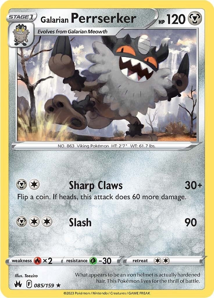 Image for Galarian Perrserker (085/159) (SWSH: Crown Zenith) - Pokemon