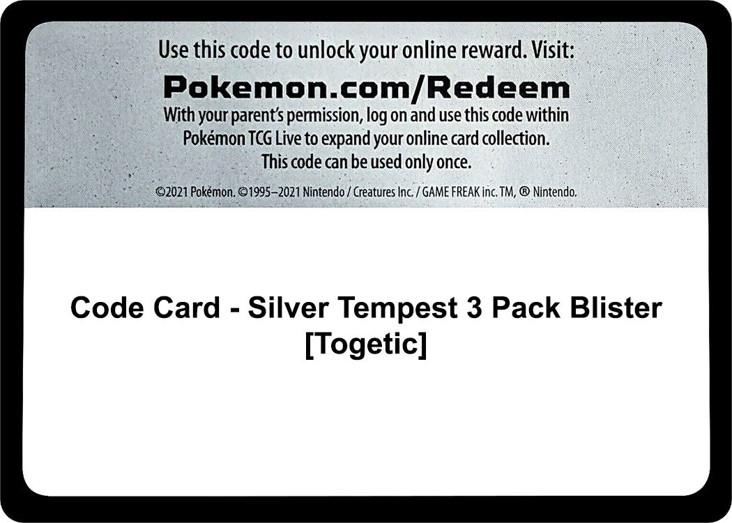 Image for Code Card - Silver Tempest 3 Pack Blister [Togetic] (SWSH12: Silver Tempest) (SWSH12) - Pokemon