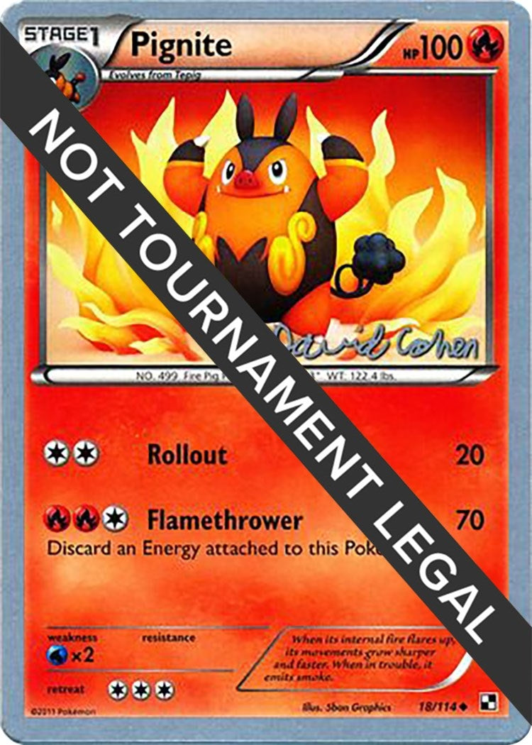 Image for Pignite - 2011 (David Cohen) (18/114) (World Championship Decks) (WCD) - Pokemon