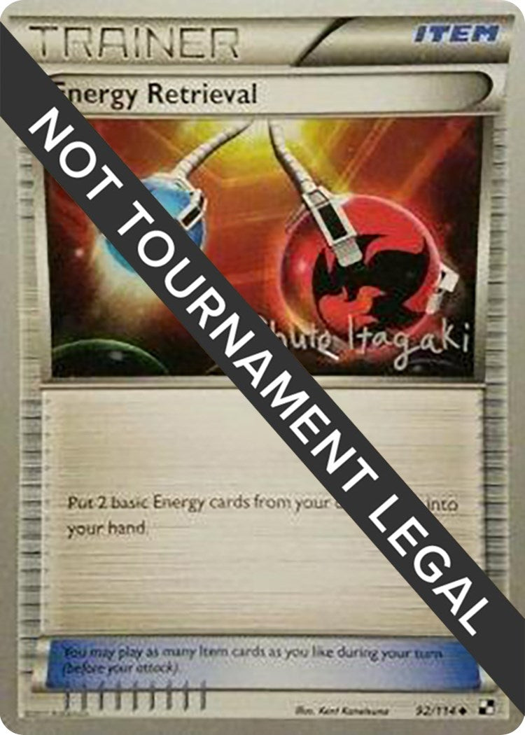 Image for Energy Retrieval - 2012 (Shuto Itagaki) (92/114) (World Championship Decks) (WCD) - Pokemon