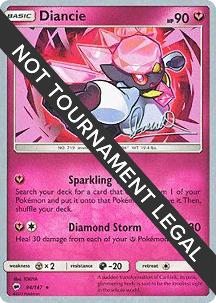 Image for Diancie - 2017 (Diego Cassiraga) (94/147) (World Championship Decks) (WCD) - Pokemon