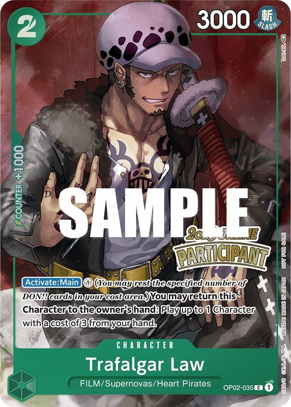 Image for Trafalgar Law (Online Regional 2023) [Participant] (OP02-035) (One Piece Promotion Cards) (OP-PR) - One Piece Card Game