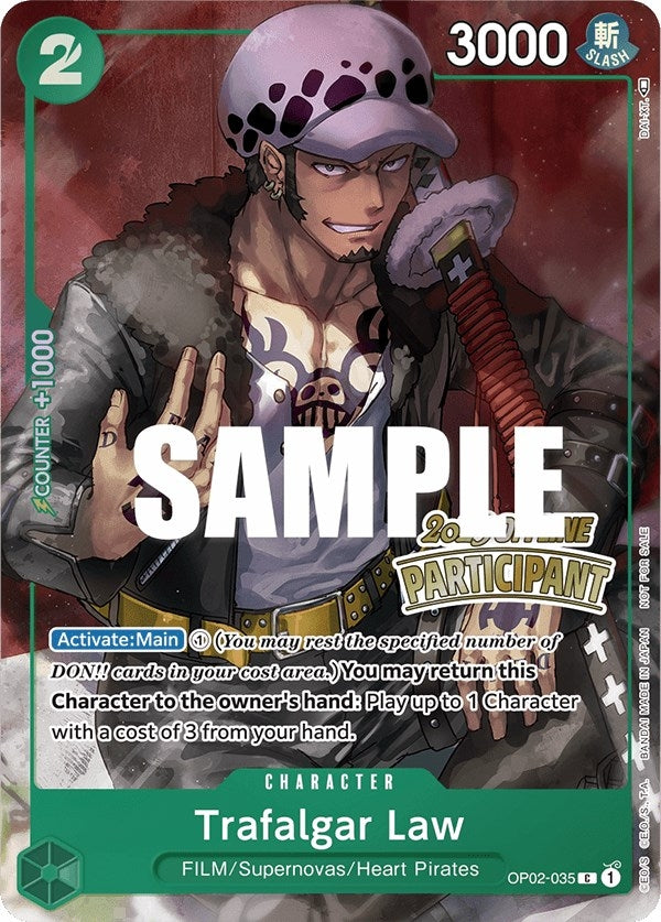 Image for Trafalgar Law (Offline Regional 2023) [Participant] (OP02-035) (One Piece Promotion Cards) (OP-PR) - One Piece Card Game