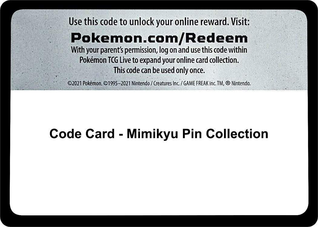 Image for Code Card - Mimikyu Pin Collection (SM Base Set) (SM01) - Pokemon