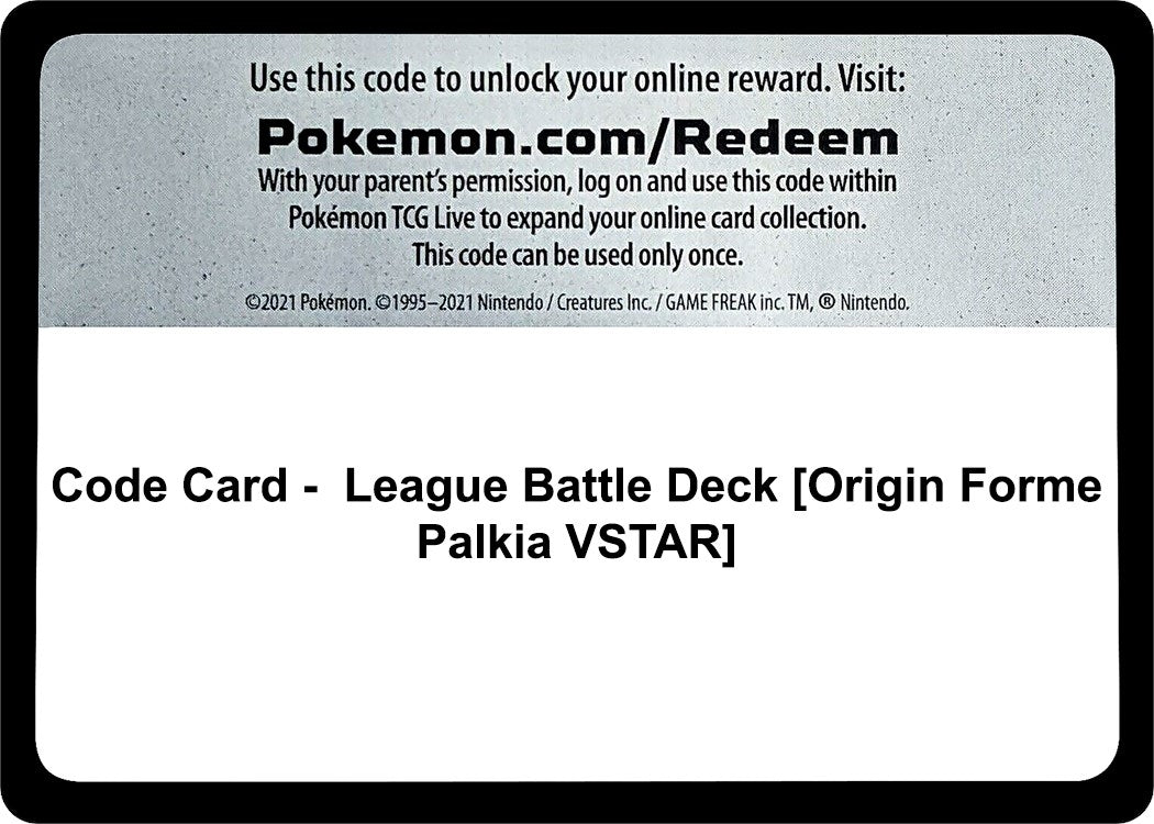 Image for Code Card - League Battle Deck [Origin Forme Palkia VSTAR] (Miscellaneous Cards & Products) (MCAP) - Pokemon
