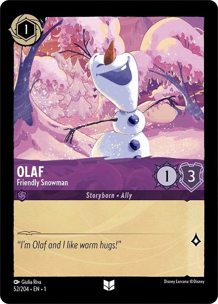 Image for Olaf - Friendly Snowman (52/204) (The First Chapter) (1) - Disney Lorcana