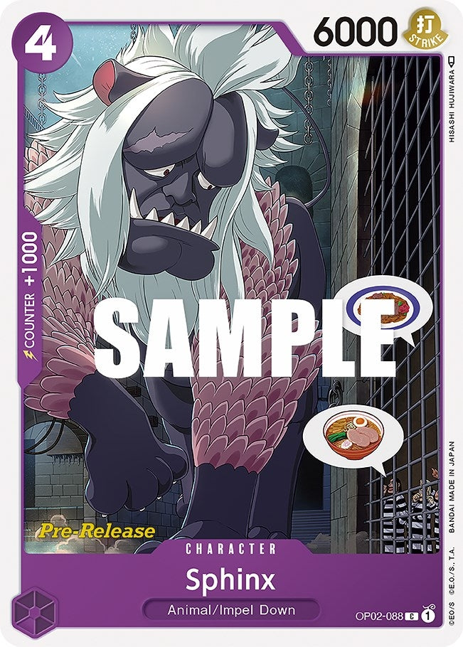 Image for Sphinx (OP02-088) (Paramount War Pre-Release Cards) (OP02 PRE) - One Piece Card Game