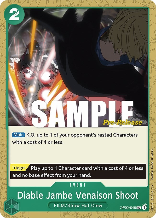 Image for Diable Jambe Venaison Shoot (OP02-046) (Paramount War Pre-Release Cards) (OP02 PRE) - One Piece Card Game