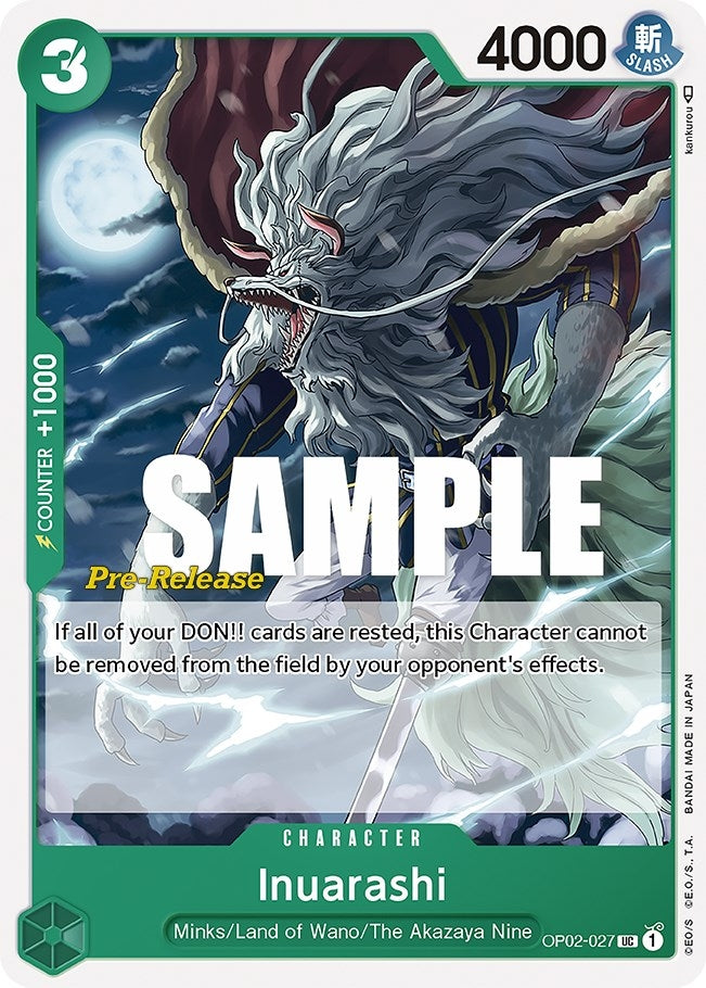 Image for Inuarashi (OP02-027) (Paramount War Pre-Release Cards) (OP02 PRE) - One Piece Card Game