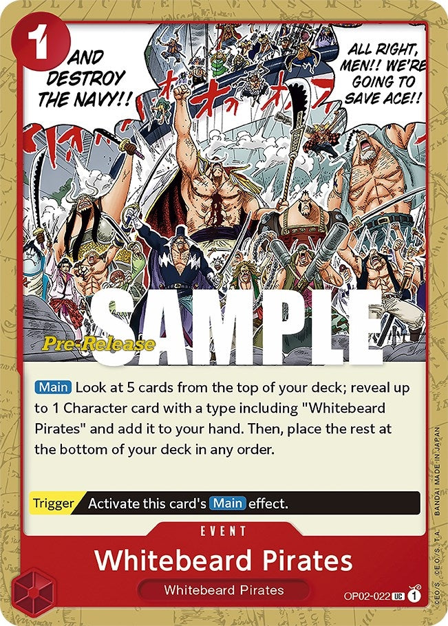 Image for Whitebeard Pirates (OP02-022) (Paramount War Pre-Release Cards) (OP02 PRE) - One Piece Card Game