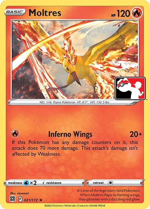 Image for Moltres (021/172) (Prize Pack Series Cards) - Pokemon