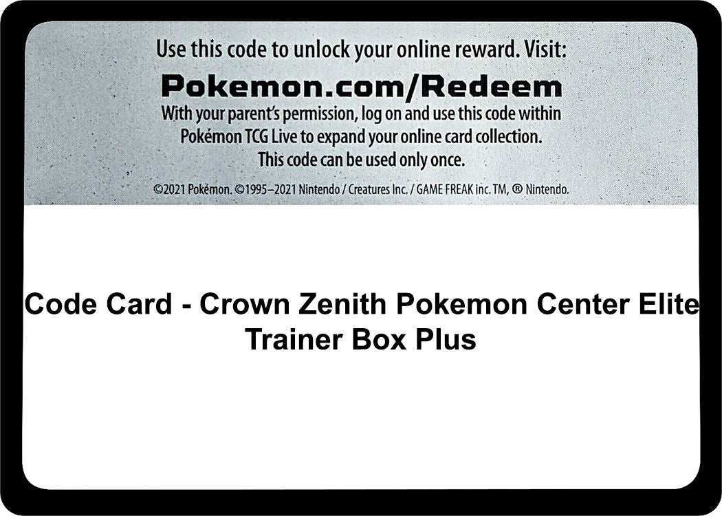 Image for Code Card - Crown Zenith Pokemon Center Elite Trainer Box Plus (SWSH: Crown Zenith) - Pokemon