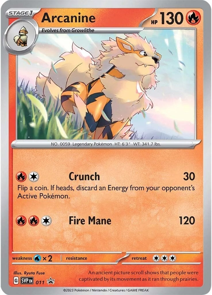 Image for Arcanine - 011 (011) (SV: Scarlet & Violet Promo Cards) (SVP) - Pokemon