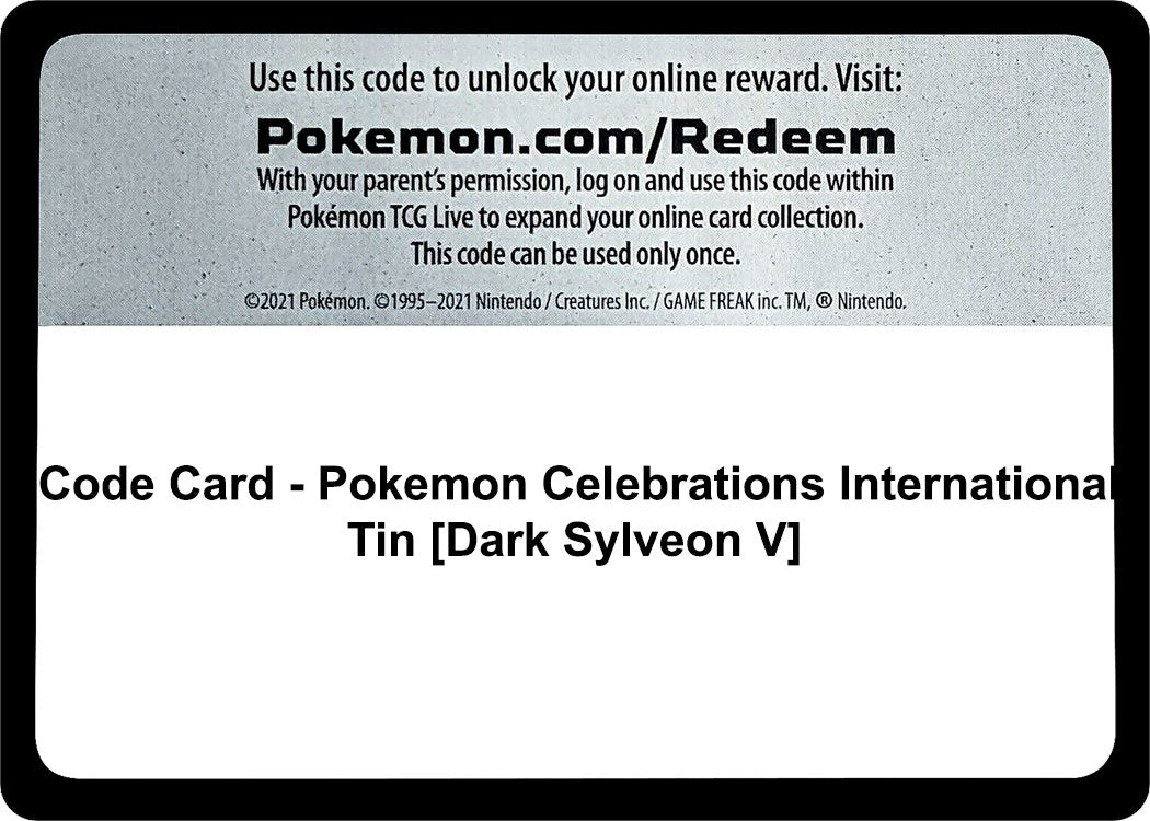 Image for Code Card - Pokemon Celebrations International Tin [Dark Sylveon V] (Celebrations) (CLB) - Pokemon