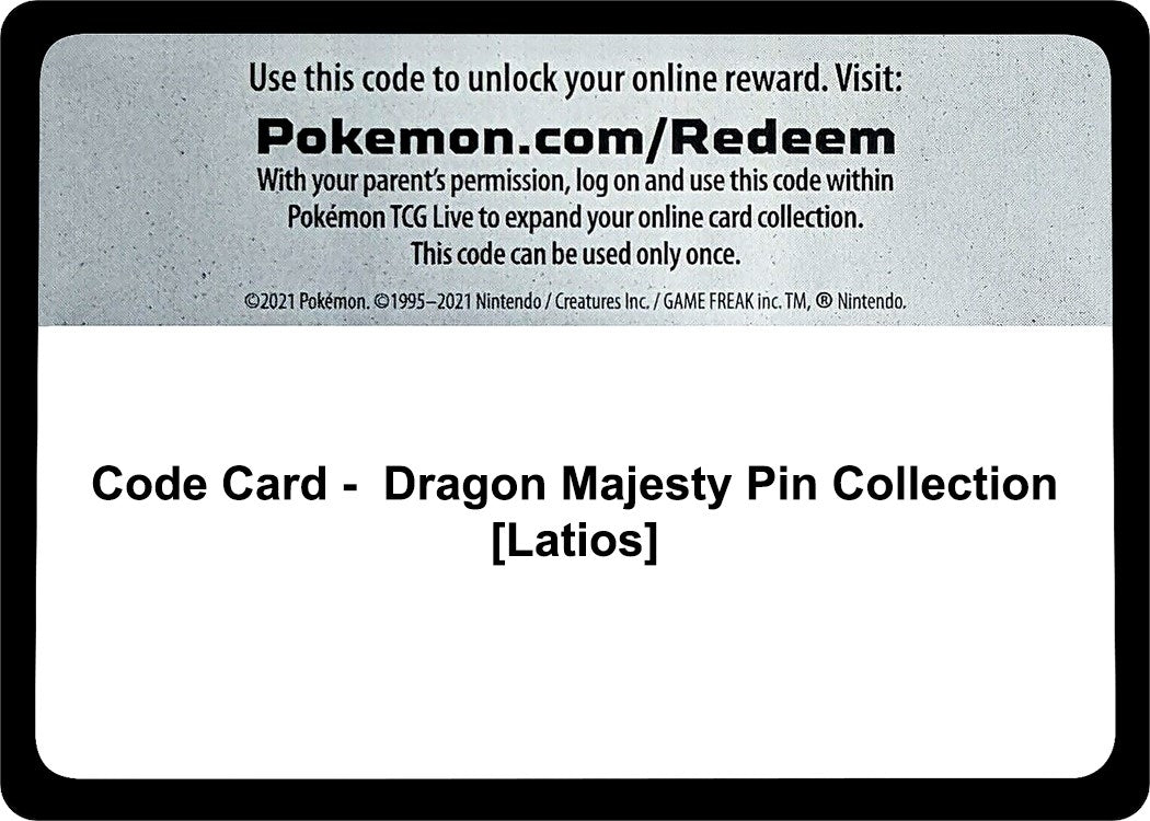 Image for Code Card - Dragon Majesty Pin Collection [Latios] (Dragon Majesty) (DRM) - Pokemon