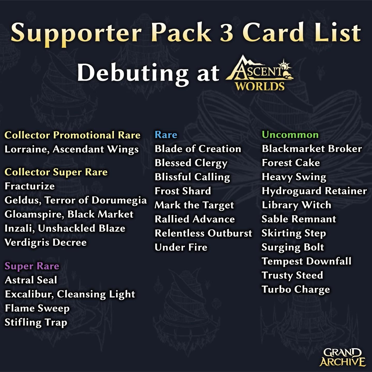 その他 Grand Archive Supporter pack 3 Introducing Supporter Pack 3, Grand Archive TCG