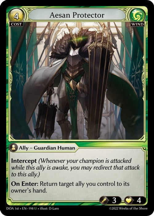 Image for Aesan Protector (198) (Dawn of Ashes 1st Edition) (DOA 1st) - Grand Archive TCG