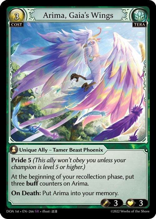 Image for Arima, Gaia's Wings (266) (Dawn of Ashes 1st Edition) (DOA 1st) - Grand Archive TCG