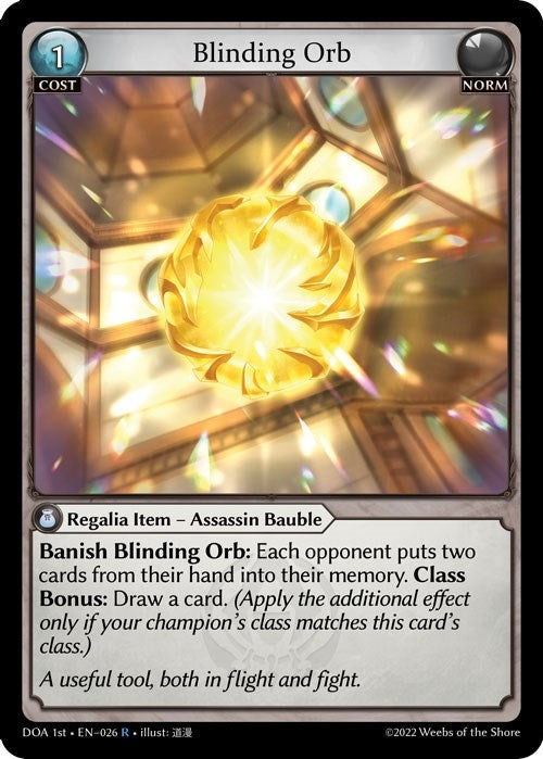 Image for Blinding Orb (026) (Dawn of Ashes 1st Edition) (DOA 1st) - Grand Archive TCG