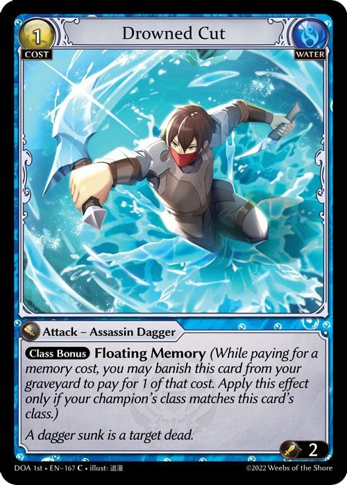 Image for Drowned Cut (167) (Dawn of Ashes 1st Edition) (DOA 1st) - Grand Archive TCG