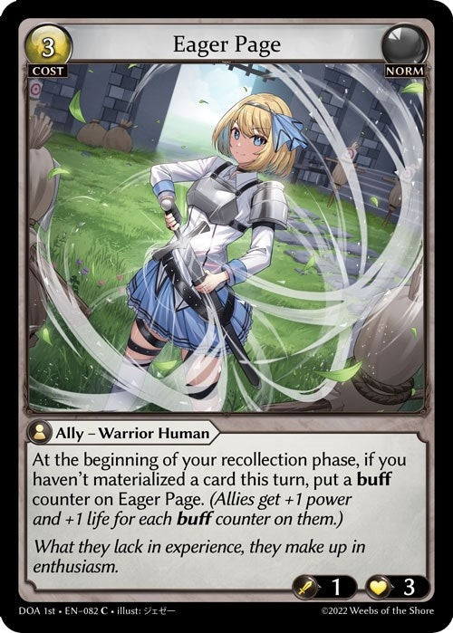 Image for Eager Page (082) (Dawn of Ashes 1st Edition) (DOA 1st) - Grand Archive TCG