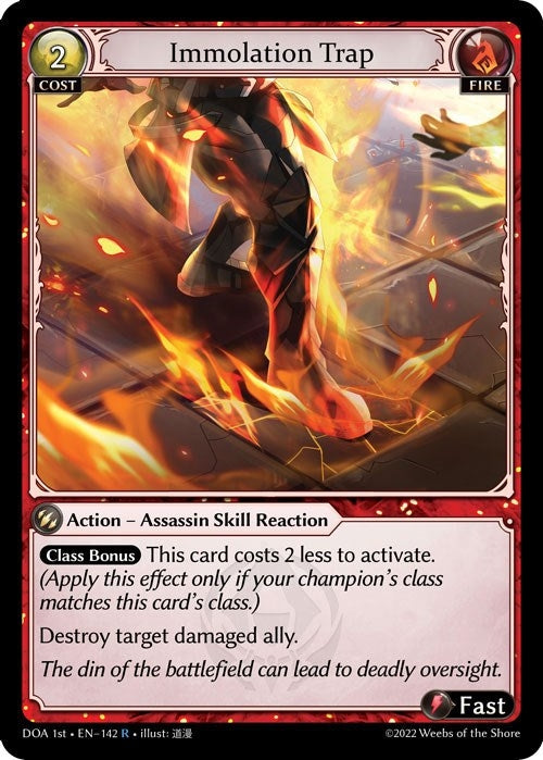 Image for Immolation Trap (142) (Dawn of Ashes 1st Edition) (DOA 1st) - Grand Archive TCG