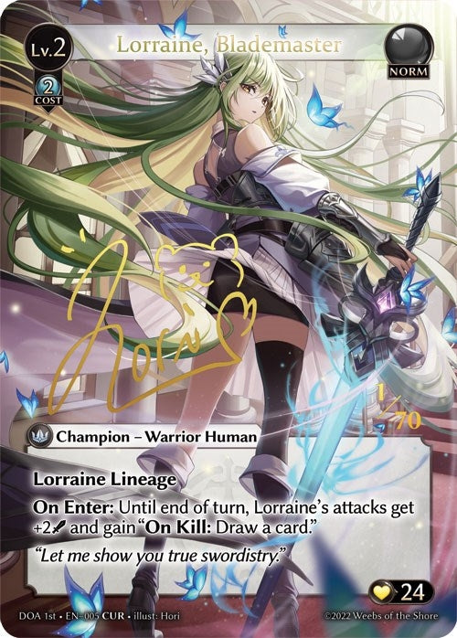 Image for Lorraine, Blademaster (CUR) (005) (Dawn of Ashes 1st Edition) (DOA 1st) - Grand Archive TCG